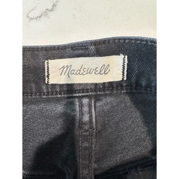 Madewell High Rise Denim Shorts Raw Hem Black Size 2 - Picture 6 of 6